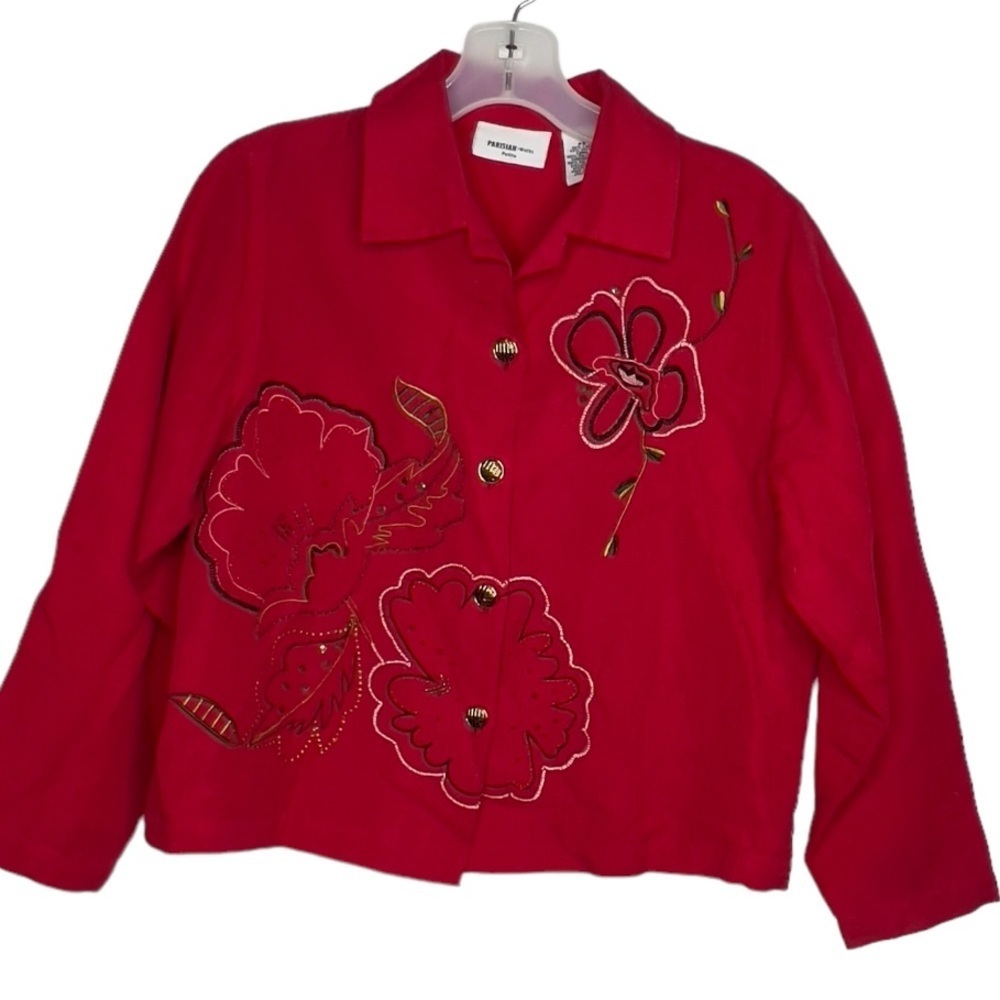 Vintage Parisian Works Linen Blend Embroidered Jacket
